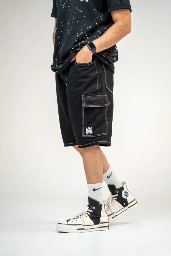 کتانی Converse High Top Black White On Feet Right View