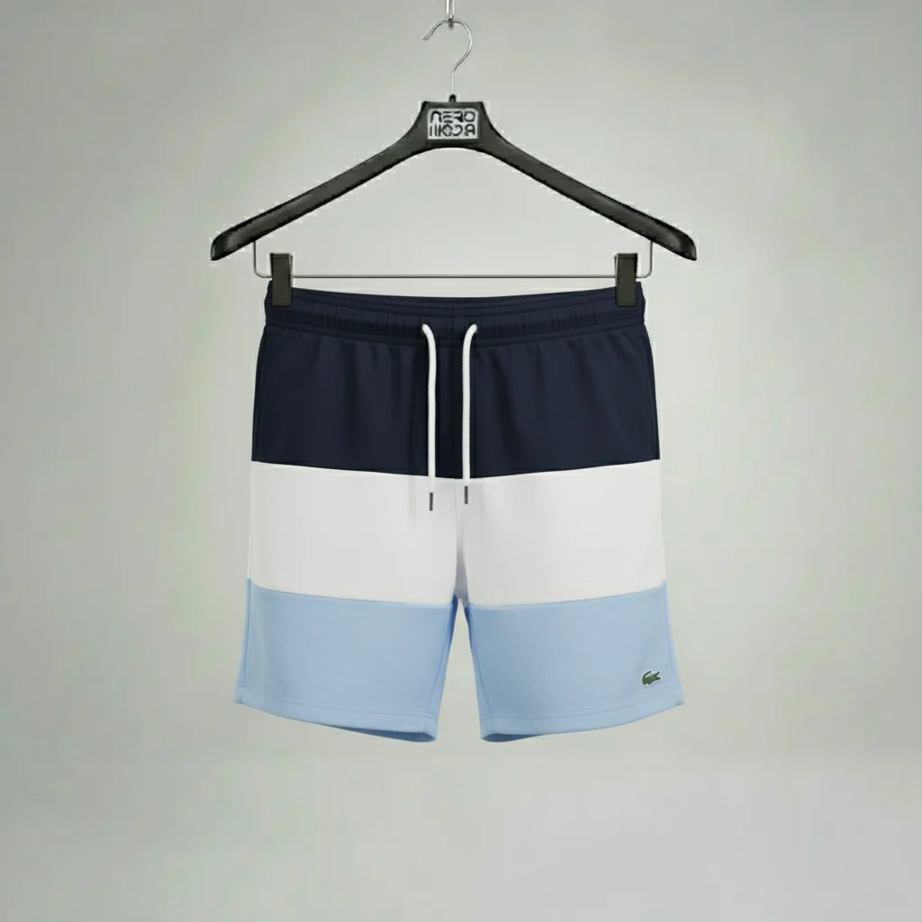 محصول Lacoste Colorblock Swim Shorts Blue White Sky – نمای جلو
