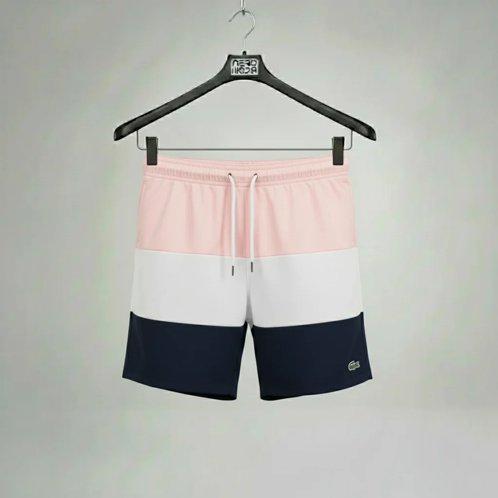 محصول Lacoste Colorblock Swim Shorts Pink White Navy – نمای جلو