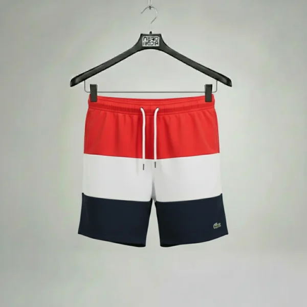 محصول Lacoste Colorblock Swim Shorts Red White Navy – نمای جلو