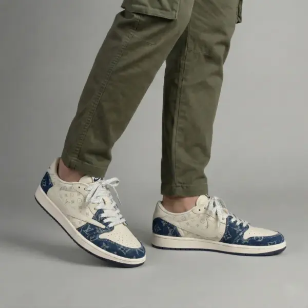 کتانی Nike Air Jordan 1 Low LVMonogram Denim On Feet