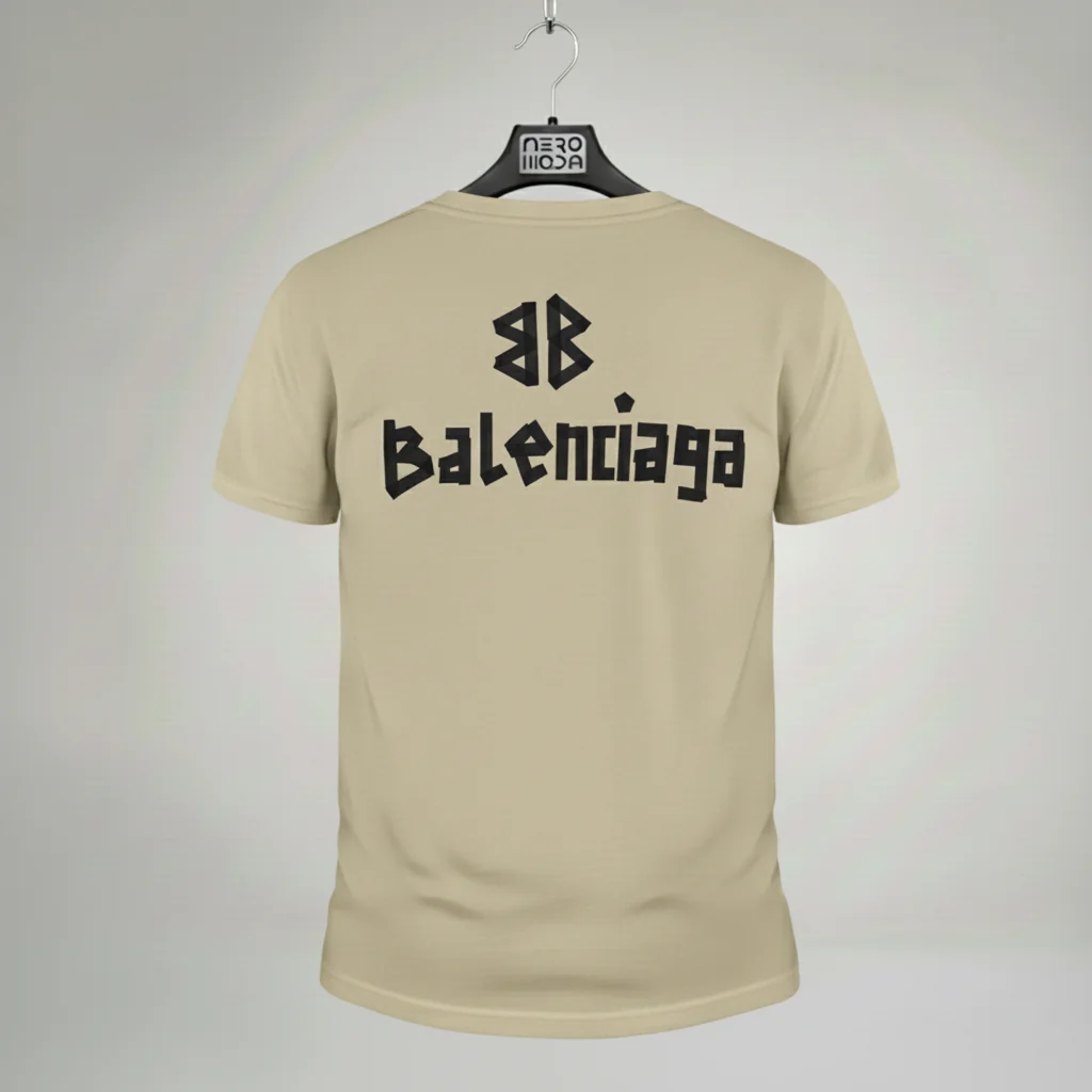 تیشرت Balenciaga Gold بژ – نمای پشت