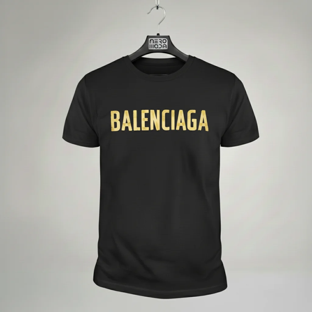 تیشرت Balenciaga Gold مشکی – نمای جلو