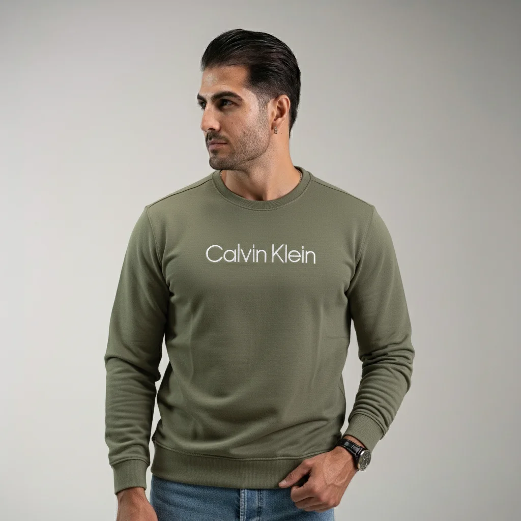 سویشرت CelvinKlein سبز – نمای تنخور