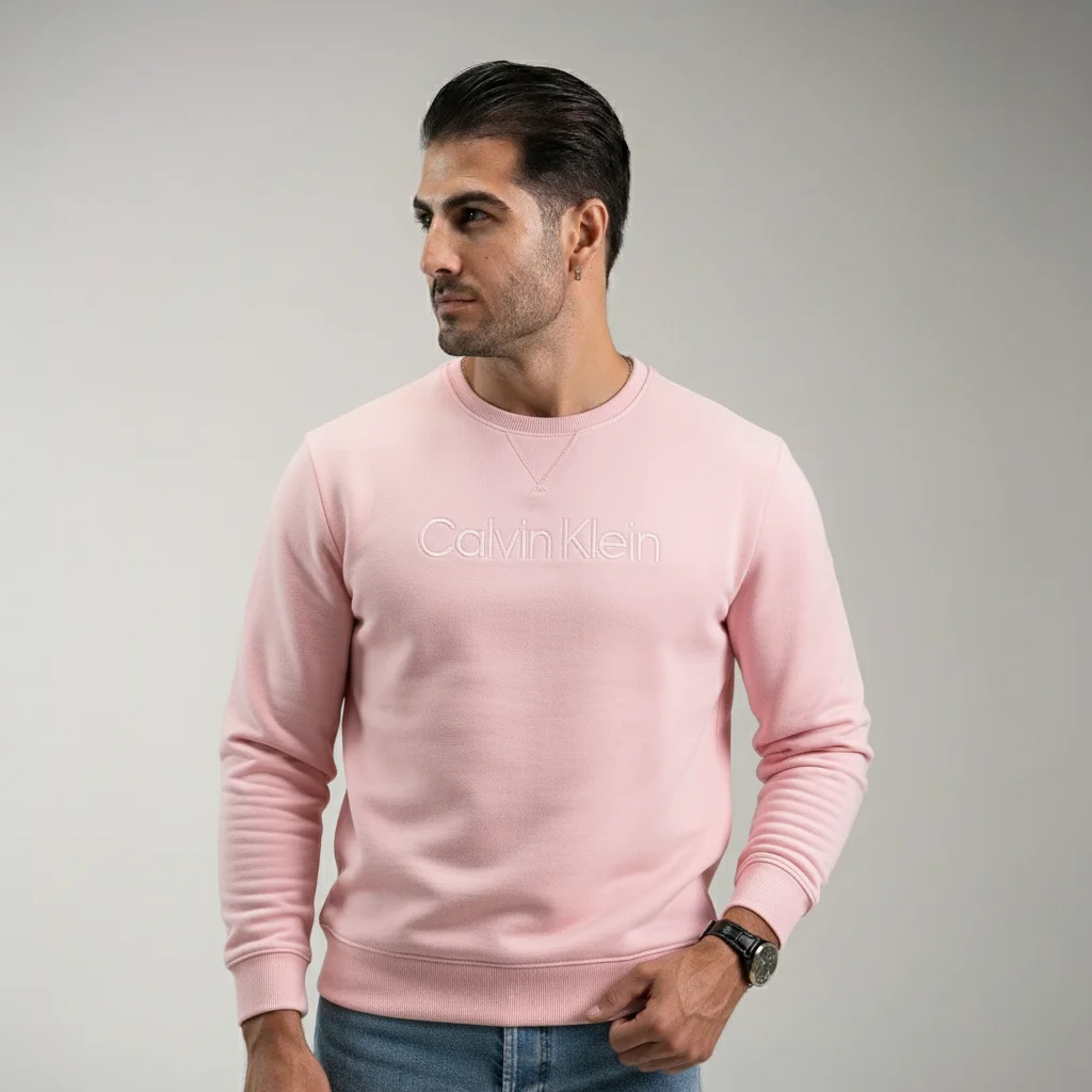 سویشرت CelvinKlein Pink – نمای تنخور
