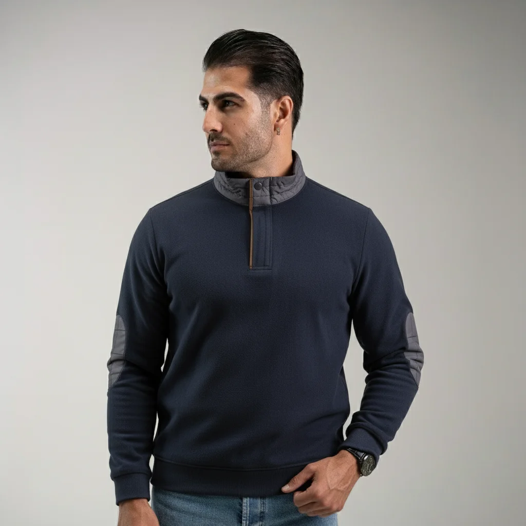 محصول Neromoda Quarter Zip Sweatshirt Ink Blue Model EBP